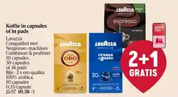Delhaize Koffie in capsules of in pads aanbieding