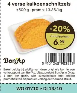 Bon Ap verse kalkoenschnitzels aanbieding