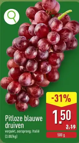 ALDI Pitloze blauwe druiven aanbieding