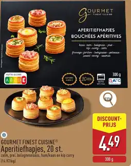 ALDI Gourmet finest cuisine aperitiefhapjes aanbieding