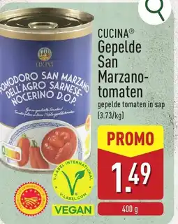 ALDI Cucina gepelde san marzano tomaten aanbieding