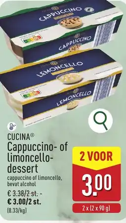 ALDI CUCINA Cappuccino of limoncello dessert aanbieding