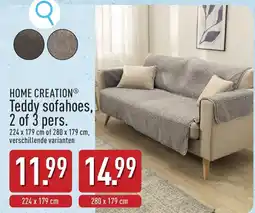 ALDI Home Creation Teddy sofahoes, 2 of 3 pers. aanbieding