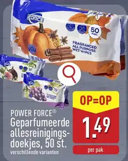 ALDI Power Force Geparfumeerde Allesreinigings Doekjes aanbieding