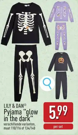ALDI Lily & Dan Pyjama "Glow in the Dark" aanbieding