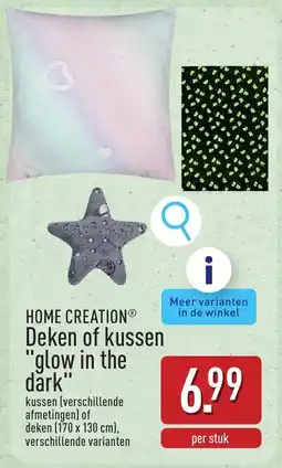 ALDI Home Creation Deken of Kussen "Glow in the Dark" aanbieding