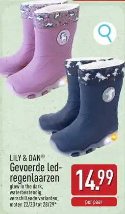 ALDI Lily & Dan Gevoerde Led- Regenlaarzen aanbieding