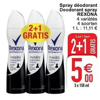 Cora Spray déodorant deodorant spray rexona 3x150 ml aanbieding