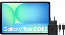 Coolblue Samsung Galaxy Tab S10 FE 10,9 inch 128GB Wifi en 5G Grijs + Oplaadpakket aanbieding