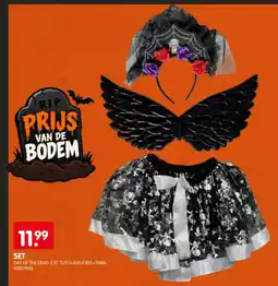 Yess Day of the Dead 3 st. tutu+vleugels+tiara aanbieding