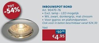 Inbouwspot rond vast