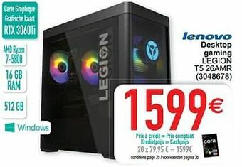 Cora Lenovo desktop gaming legion t5 26amr aanbieding