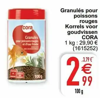 Granulés pour poissons rouges korrels voor goudvissen cora