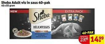 Kruidvat Sheba adult vis in saus aanbieding