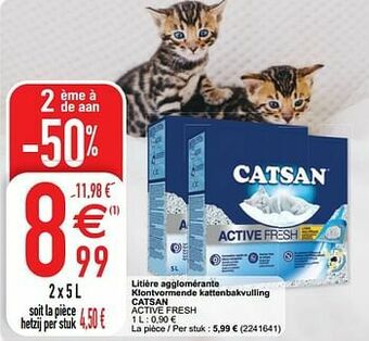 Cora Litière agglomérante klontvormende kattenbakvulling catsan active fresh aanbieding