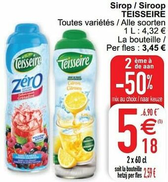 Cora Sirop - siroop teisseire aanbieding