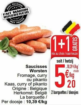 Cora Saucisses worsten aanbieding