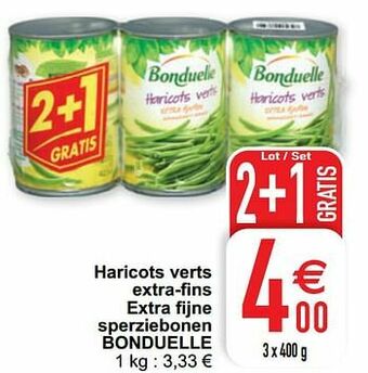 Cora Haricots verts extra-fins extra fijne sperziebonen bonduelle aanbieding