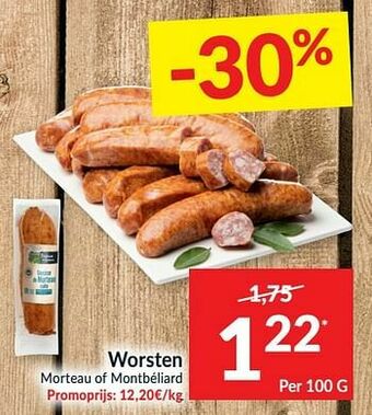Intermarché Worsten morteau of montbéliard aanbieding