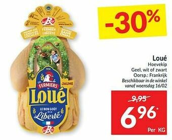 Intermarché Loué hoevekip geel wit of zwart aanbieding