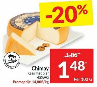 Intermarché Chimay kaas met bier aanbieding