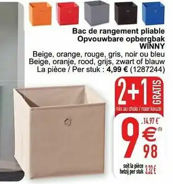 Cora Bac de rangement pliable opvouwbare opbergbak winny aanbieding