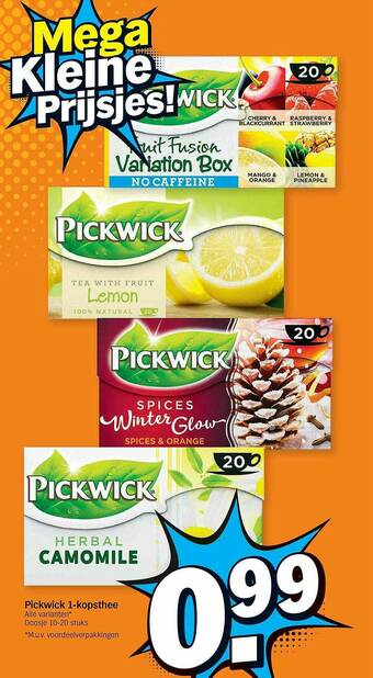 Albert Heijn Pickwick 1 Kopsthee aanbieding