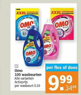 Albert Heijn Omo 100 Wasbeurten aanbieding
