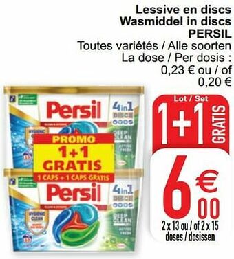 Cora Lessive en discs wasmiddel in discs persil aanbieding
