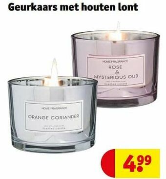 Kruidvat Geurkaars met houten lont aanbieding