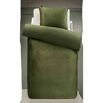 Leen Bakker At Home by Beddinghouse dekbedovertrek Cosy corduroy - groen - 140x200/220 cm - Leen Bakker aanbieding