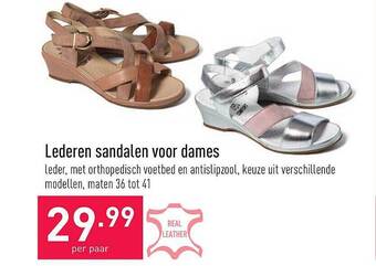 ALDI Lederen Sandalen Voor Dames aanbieding