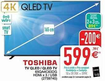 Cora Toshiba tv qled - qled tv 65qa4c63dg aanbieding