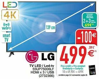 Cora Lg tv led - led-tv 55up75006lf aanbieding