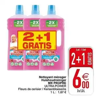 Cora Nettoyant ménager huishoudreiniger mr propre 3x1.3 L aanbieding