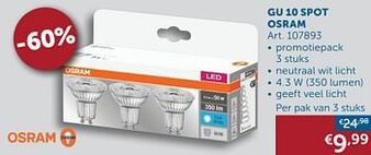Zelfbouwmarkt Gu 10 spot osram aanbieding