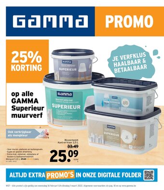 GAMMA Op alle GAMMA Superieur muurverf aanbieding