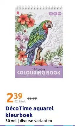 Action DécoTime aquarel kleurboek aanbieding
