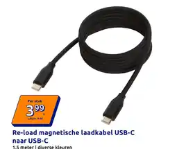 Action Re-load magnetische laadkabel usb-c naar usb-c aanbieding