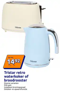 Action Tristar retro waterkoker of broodrooster aanbieding