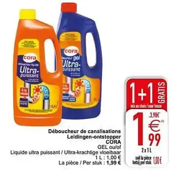 Déboucheur de canalisations leidingen-ontstopper cora 2x1L