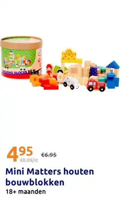 Action Mini Matters houten bouwblokken aanbieding