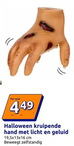 Action Halloween kruipende hand met licht en geluid aanbieding