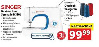 Lidl Singer Naaimachine Serenade M320l aanbieding