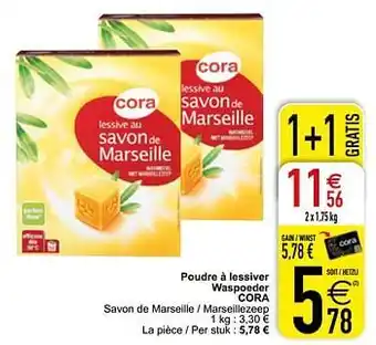 Cora Poudre à lessiver waspoeder cora 2x1.75 kg aanbieding