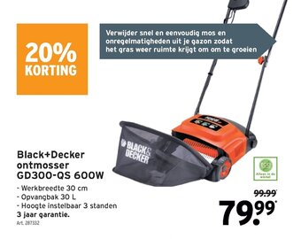 GAMMA Black+Decker ontmosser GD300-QS 600W aanbieding