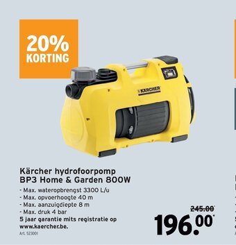 GAMMA Karcher hydrofoorpomp BP3 Home & Garden 800W aanbieding