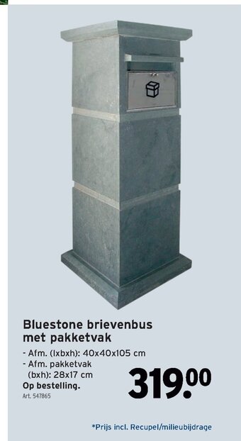 GAMMA Bluestone brievenbus met pakketvak aanbieding