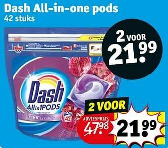Kruidvat Dash all-in-one pods aanbieding