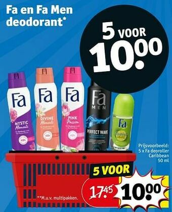 Kruidvat Fa deoroller caribbean aanbieding